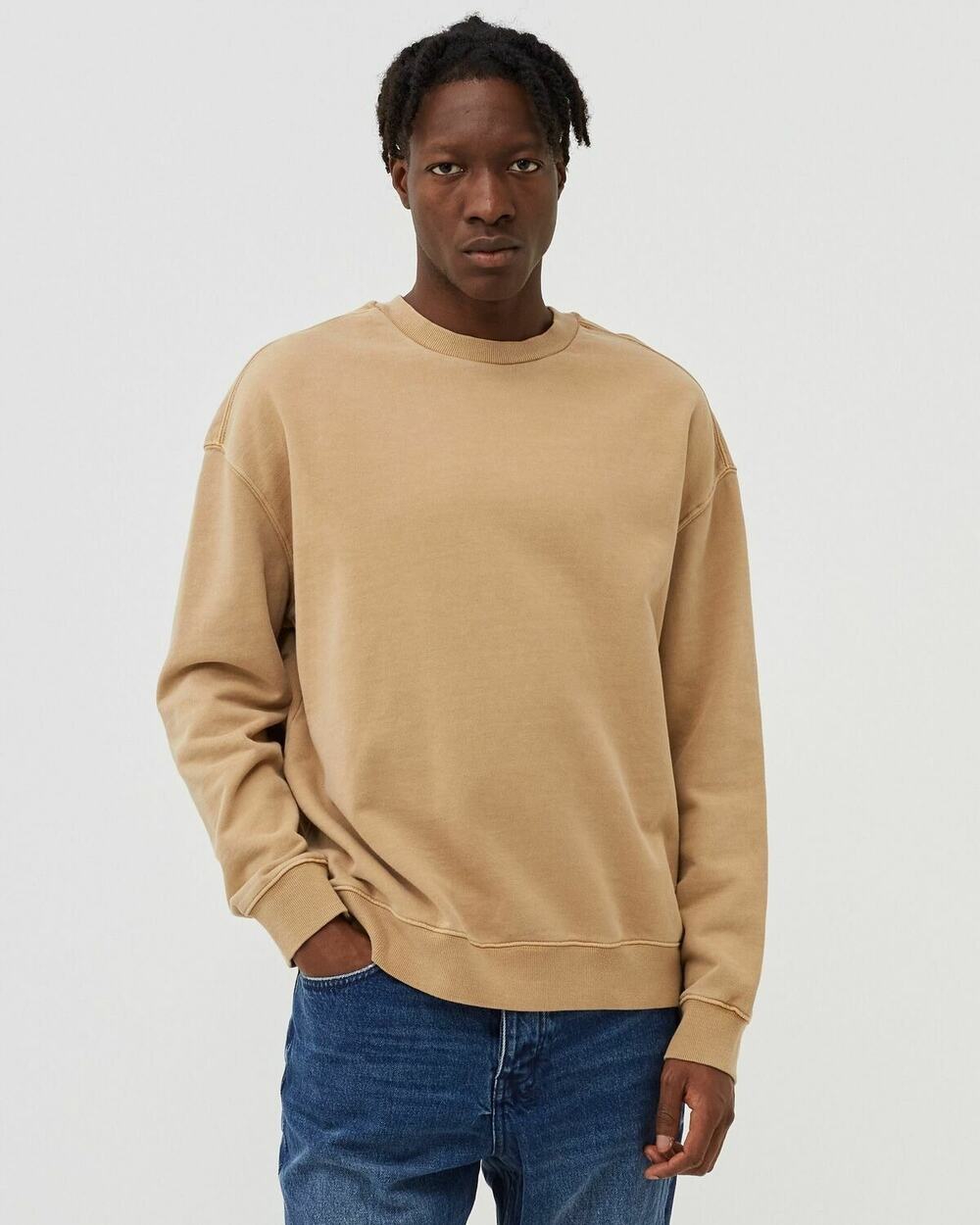 Ksubi Men's 2XL Beige Biggie Cotton Crew Neck Pullover Sweatshirts Preppy P8-1